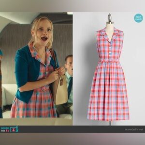 ModCloth x Barbie Pretty Picnic fit and flare midi dress  plaid cotton